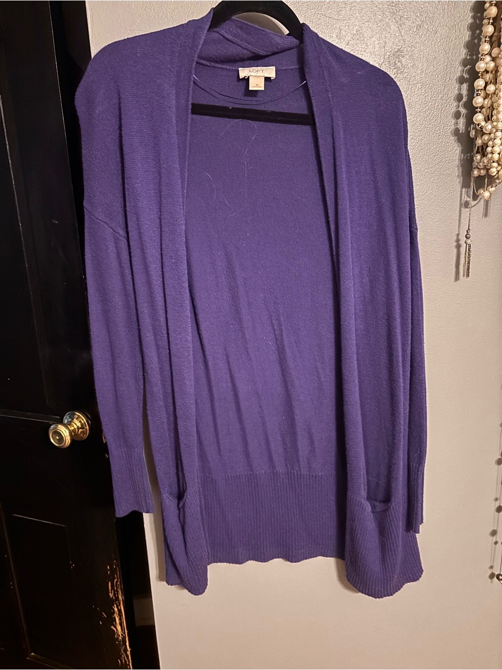 LOFT Open-Front Purple Cardigan Sweater